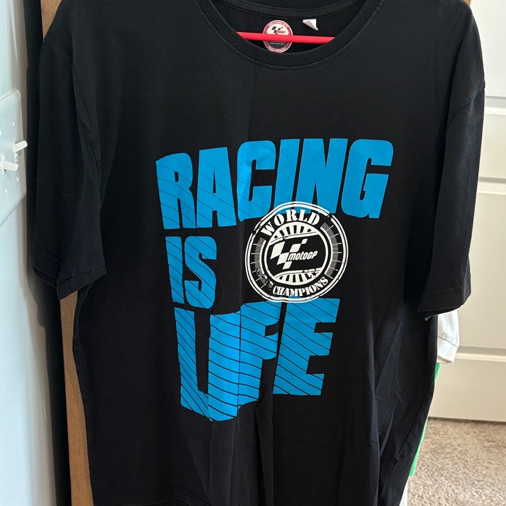 Black and Blue Racing Graphic Tee